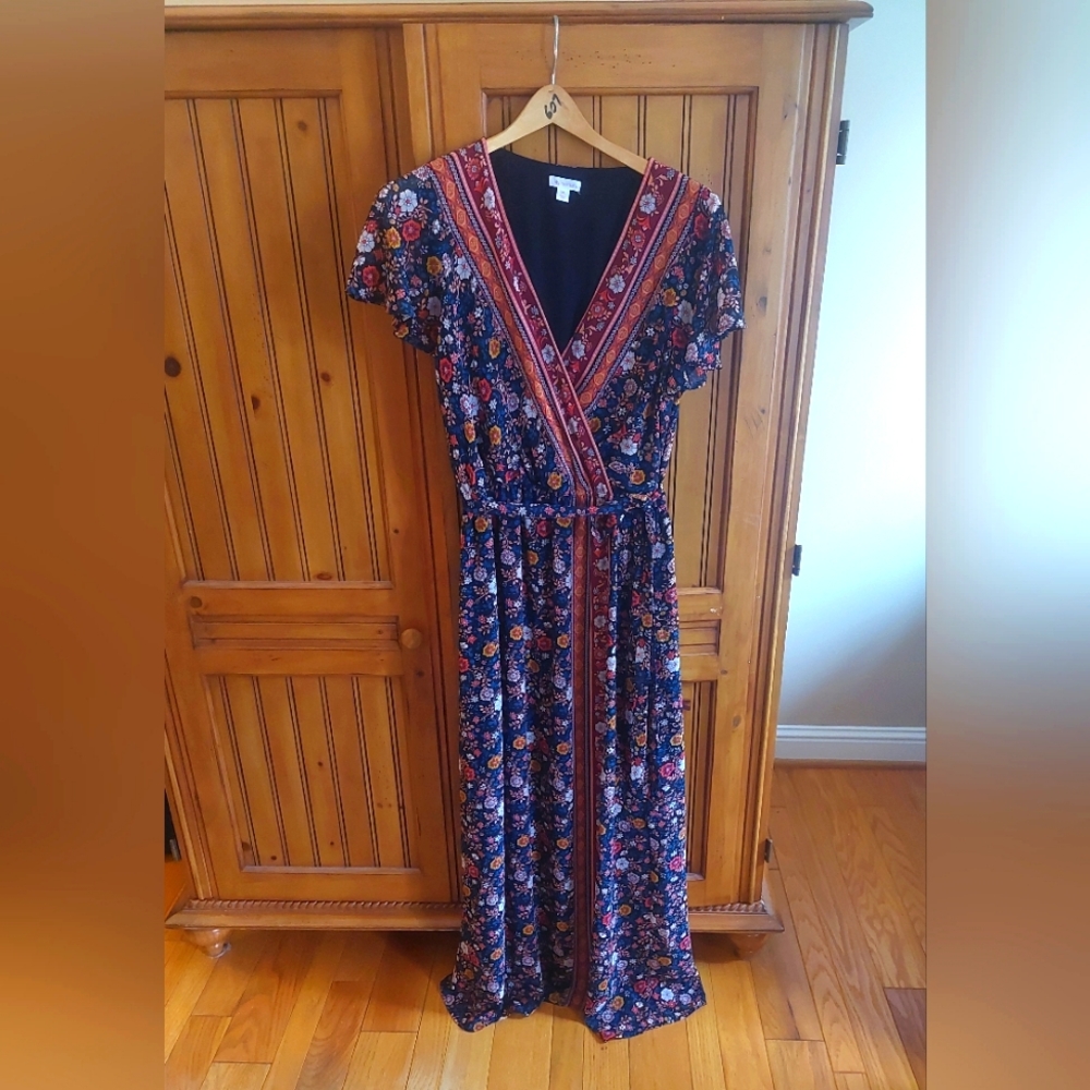 Xhilaration floral maxi wrap dress